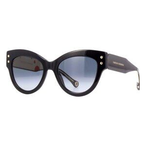 New Authentic  CAROLINA HERRERA Black Cat Eye CH0009/S 8079O Sunglasses Women